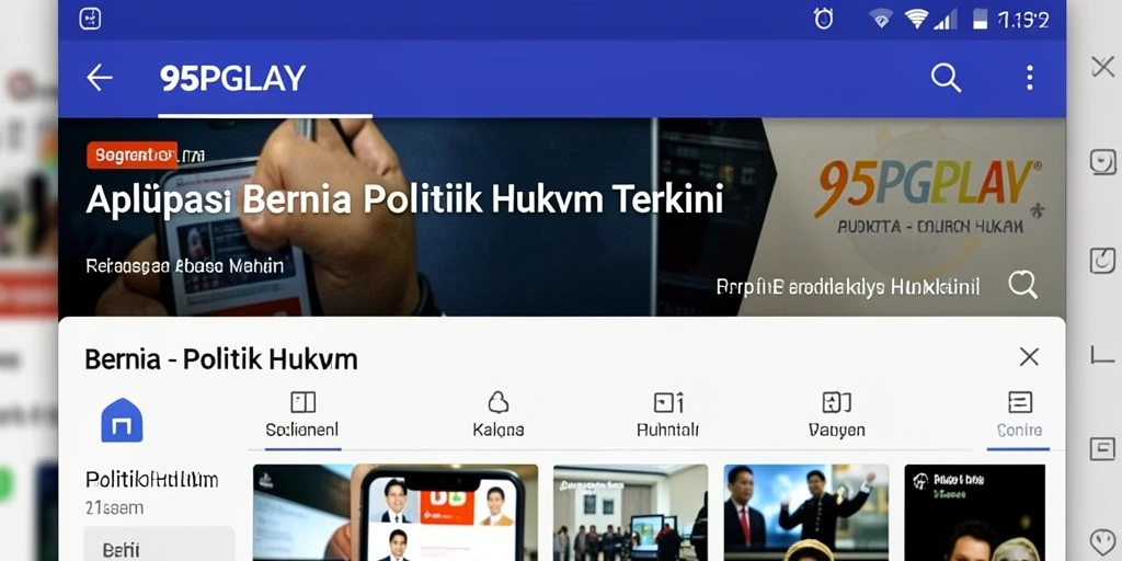 Tampilan antarmuka aplikasi 95PGPLAY untuk berita politik hukum.