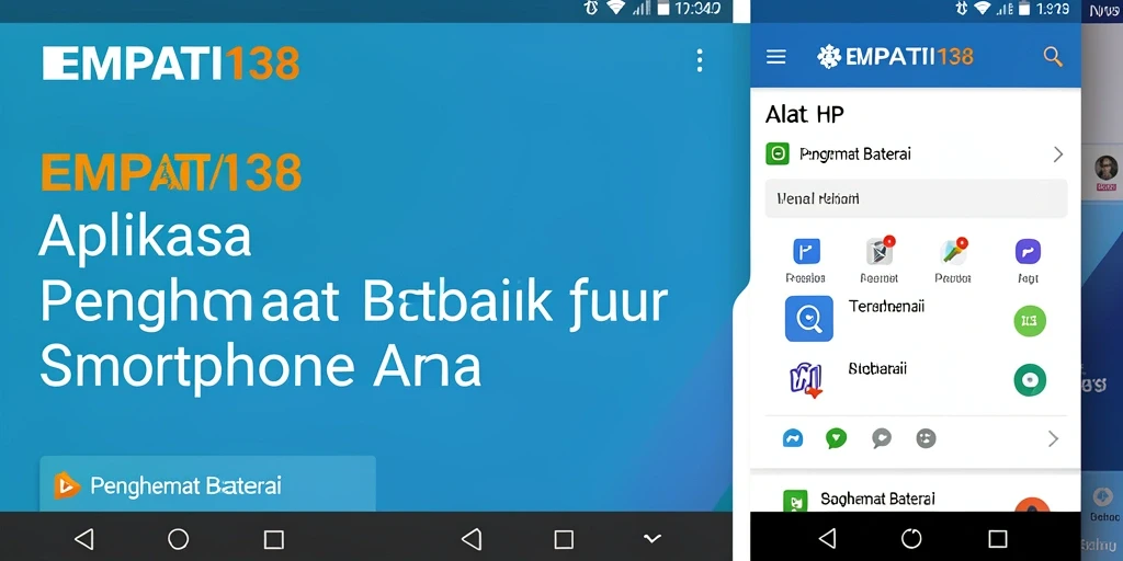 Tampilan antarmuka pengguna dari aplikasi Penghemat Baterai EMPATI138.