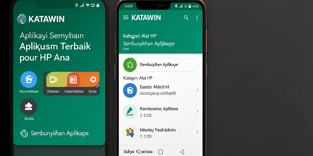 Antarmuka utama KATAWIN yang menampilkan opsi untuk menyembunyikan aplikasi.