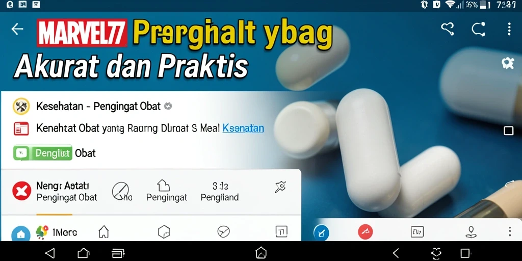 Antarmuka pengguna MARVEL77 yang sederhana dan fungsional untuk mengingat obat.