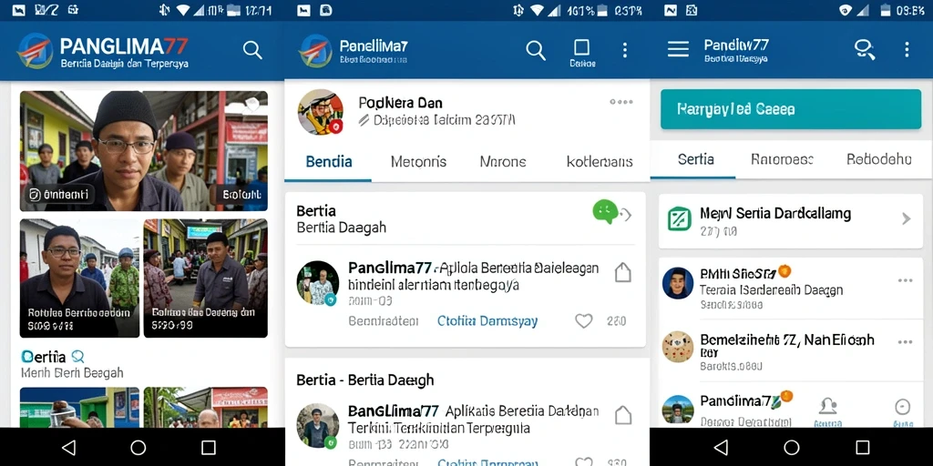 Antarmuka aplikasi PANGLIMA77 yang sederhana dan informatif.