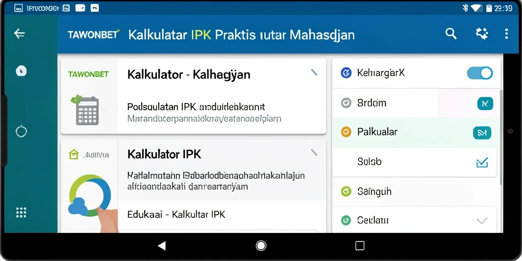 Tampilan antarmuka TAWONBET untuk kalkulator IPK yang user-friendly.