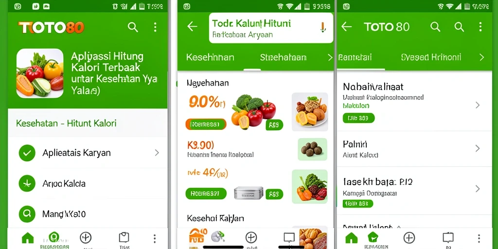 Tampilan antarmuka TOTO80 yang menarik dan fungsional untuk menghitung kalori.