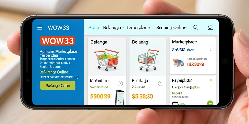 Antarmuka aplikasi WOW33 yang user-friendly untuk berbelanja dengan mudah.