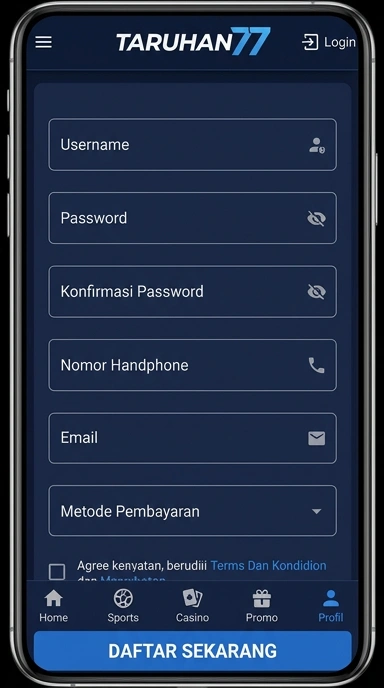 Panduan Membuat Akun Baru Taruhan77 untuk Android